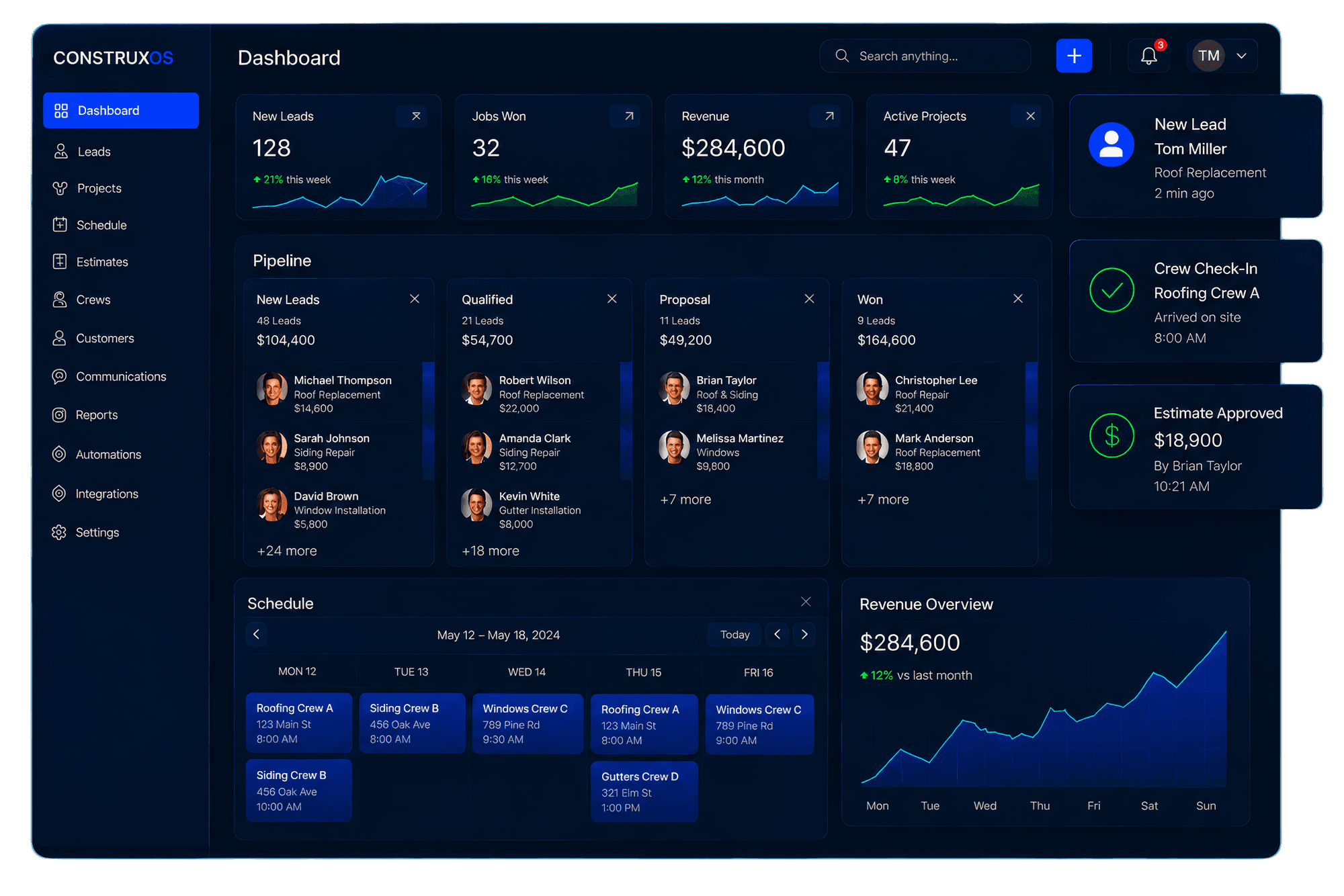 ConstruxOS CRM preview